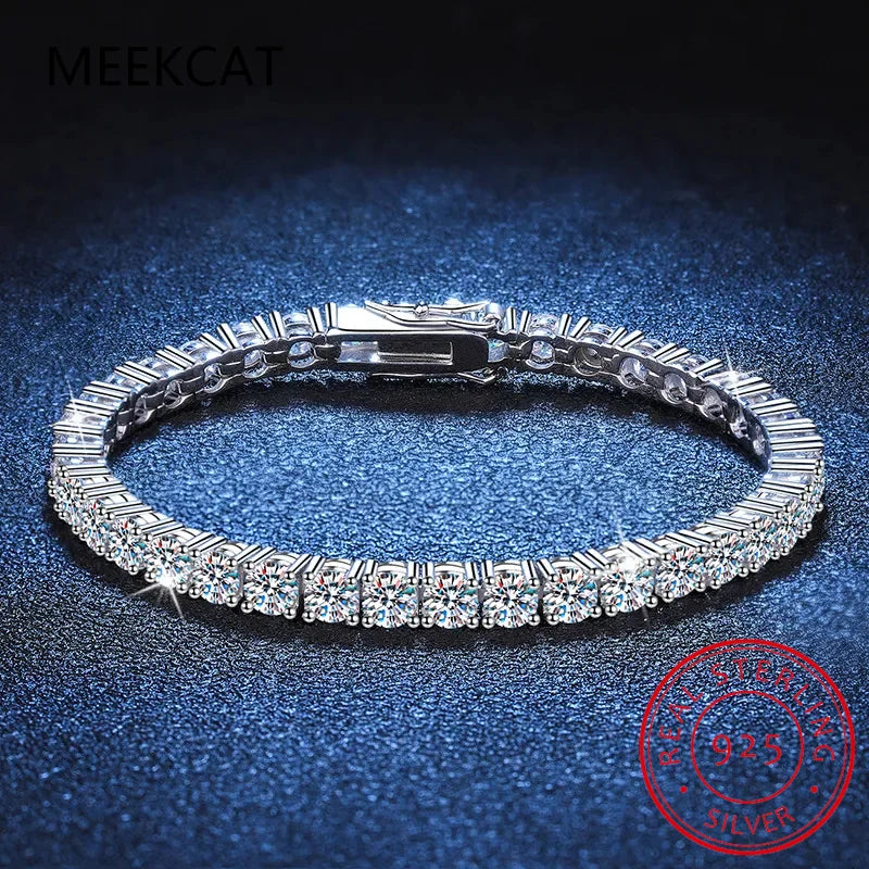 Sterling Silver Round Zircon Tennis Bracelet